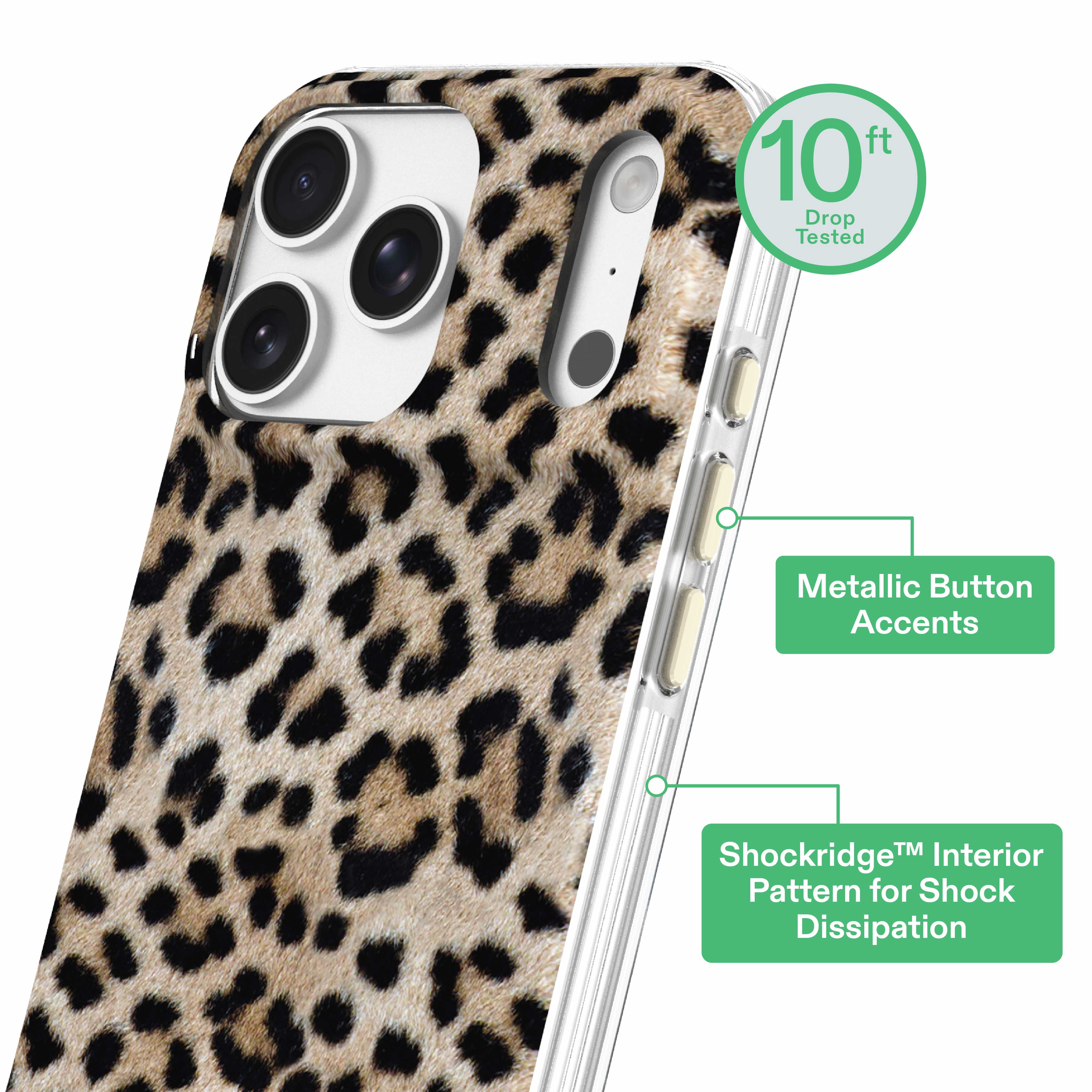 onn Phone Case for iPhone 18 Pro Max / 17 Pro Max, MagSafe Compatible - Cheetah Print