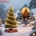 thumbnail image 4 of Metal Hanging Christmas Tree Wind Decorations - Festive Garden Spinners with Twinkling Lights & Cozy Winter Scene Design, 4 of 7