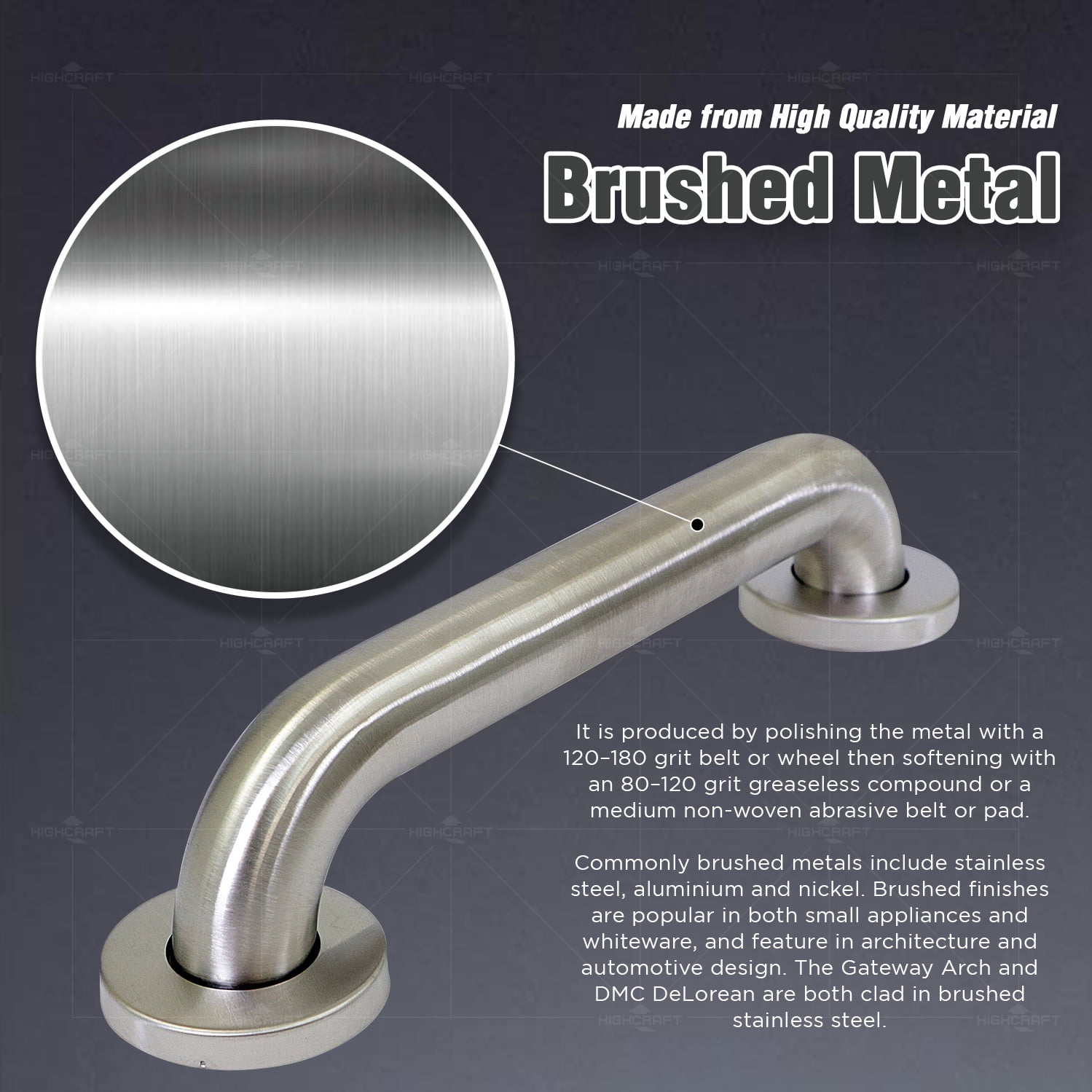 Highcraft Grab Bar for Bathtubs and Showers, Shower Grab Bars for Seniors and Elderly, Safety Bar for Bathroom 42" x 1.5" ADA Compliant Grab Bar, Heavy Duty Stainless Steel Shower Handle Wall Mount