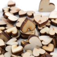 100Pcs Heart Shape Wooden Buttons Rustic Sewing Wedding Table Scatter