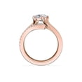 thumbnail image 2 of 0.70 Carat Excellent Oval Cut Natural Diamond Unique Solitaire with Accents Ring for Engagement Solid 14K Rose Gold Size 8.5, 2 of 8