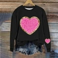 thumbnail image 5 of Ounisa Long Sleeve Shirts for Women Crewneck Valentine's Day T Shirts Love Heart Printed Tee Tops Fashionable Casual Clothes, 5 of 5
