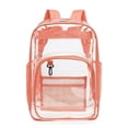 thumbnail image 4 of MuXiKeJi Clothes Clear Backpacks for School, Large Heavy Duty Bookbag, See Through Transparent Back Pack for Work Sport Travel - Leopard Pink, 4 of 4