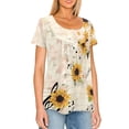 thumbnail image 3 of Chririnla Music Blouses for Women Plus Size Sunflower Tops Shirt Short Sleeve Tunic Blouse Summer V Neck Swing T Shirts, 3 of 6