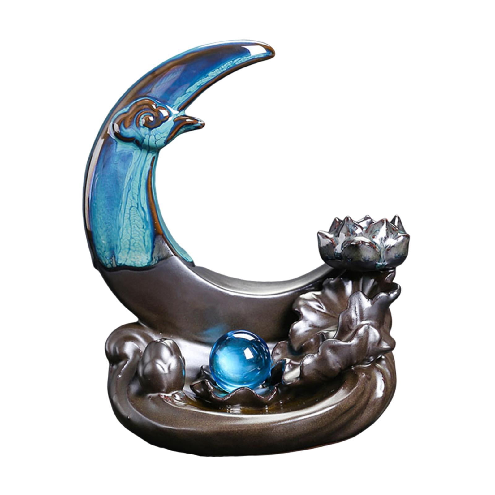 WLPZXP Moon Backflow Incense Burner Incense Cone Holder Art Crafts Statue Incense Stick