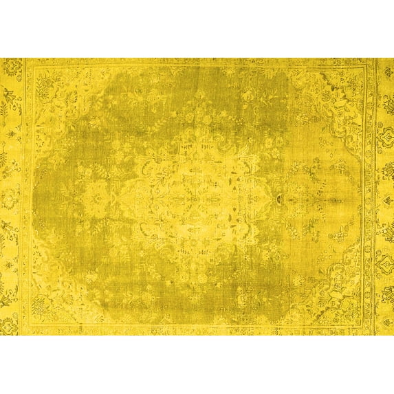 Ahgly Company Indoor Rectangle Persian Yellow Traditional Area Rugs, 3' x 5'