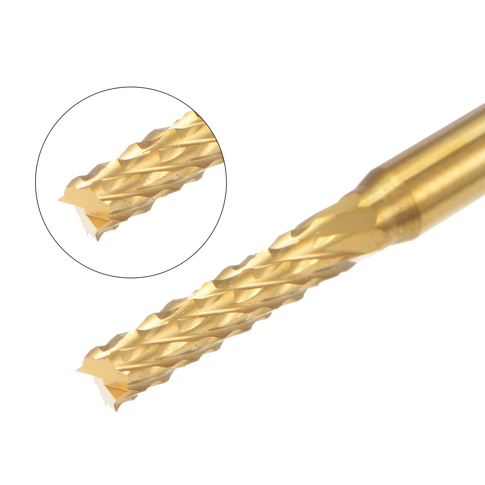 Uxcell  0.091'' Coat Carbide End Mill Engraving Milling Cutter CNC Router Bits Titanium Silver Tone 10Pcs