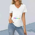 thumbnail image 2 of Women Summer Tops Summer Tops For Women 2025 Crew Neck Short Sleeve Plus Size Dressy Casual Shirts Blouses Trendy Wrap Long Fall Big Tee Shirts for Scrub Undershirts Long Sleeve Stretchy White XL, 2 of 8