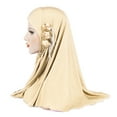 thumbnail image 3 of Prolriy Hijab Scarf for Women Silk Fashion Breathable Headscarf Muslim Flower Hat Ice Turban Summer Tassel Accessory Shawl Scarf Head Scarf Beige, 3 of 4