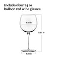 thumbnail image 2 of Libbey Signature Kentfield Balloon Wine Glasses, 24 Oz Elegant Large Red Wine Glasses Set of 4, Long Stem Glass Wine Glasses for Weddings, Birthdays, and More, 2 of 2