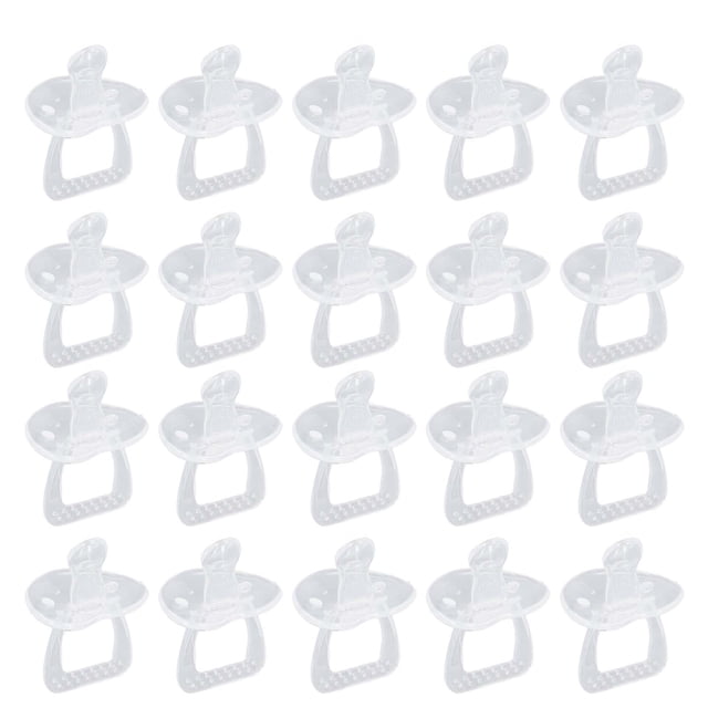 20 chupetes para bebé de una pieza de silicona súper suave, aptos para lavavajillas, transparentes, con cabeza plana.