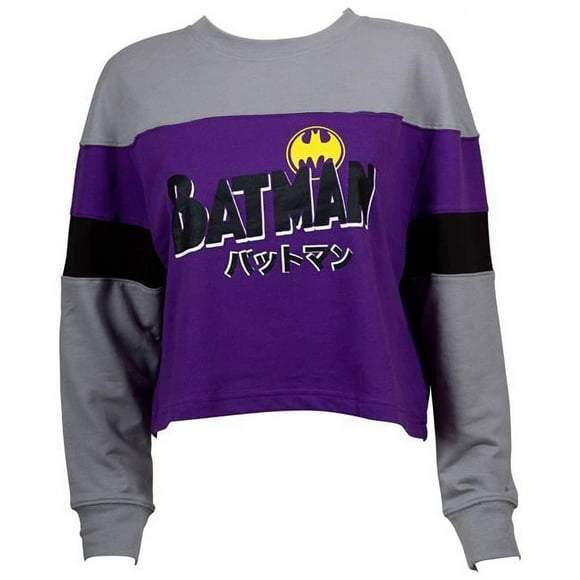 Batman 112149-2x Batman Juniors Long Sleeve Crop Top - 2XL