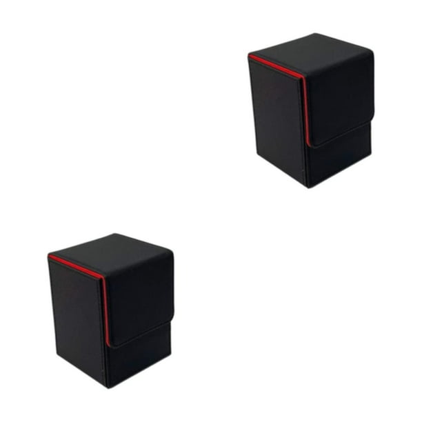 Riwesomey Estuche de almacenamiento para mazos, fácil de transportar y amplia protección para aplicaciones, caja para mazos de cartas negro rojo 2Conjunto