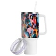 thumbnail image 2 of People Crowds 40 oz Tumbler with Handle Insulated&nbsp;Travel Mug&nbsp;Lid Straw Leak Proof Steel Vacuum Water Bottles Glasses Fits in Car Cup Holder, 2 of 7