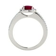 thumbnail image 3 of Mauli Jewels Engagement Rings for Women 1.10 Carat Halo Created Ruby And Diamond Engagement Wedding Ring 4 prong 14k Solid White Gold, 3 of 6