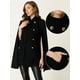 thumbnail image 2 of Abrigo de Capa para Mujer Abrigo de Invierno con Manga Corta y Doble Botonadura Negro L, 2 of 5