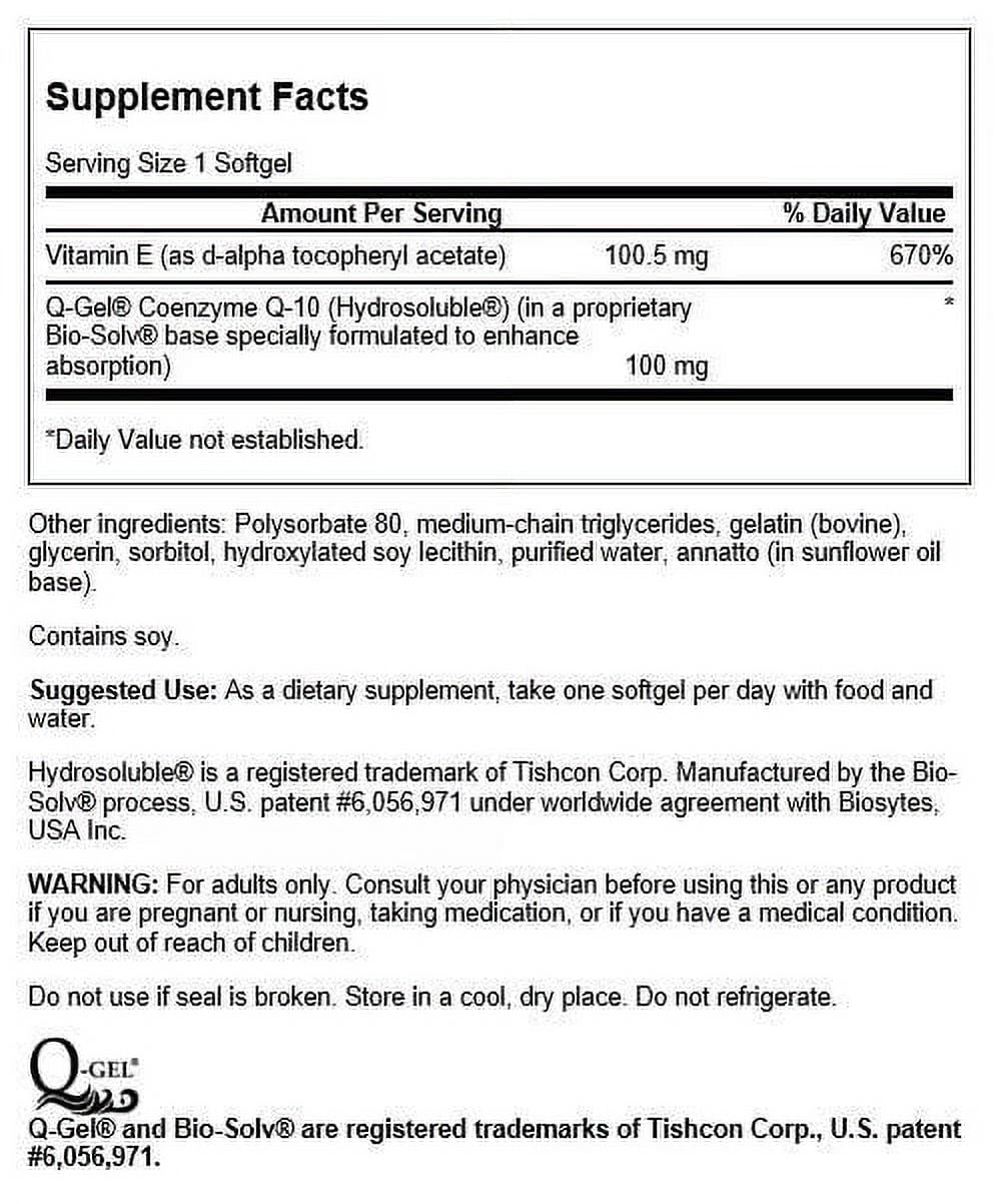 Swanson Q-Gel Mega 100 100 mg 60 Sgels 3 Pack