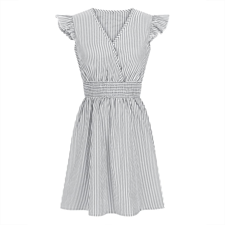 Summer Xqxayjr Women's Casual Ruffle Sleeveless Graduation Dresses Under $5 Summer Spring Striped V Neck Aline Swing Flowy Short Mini Dresses Sexy Black Cocktail Dresses - Walmart.com Summer Xqxayjr Women's Casual Ruffle Sleeveless Graduation Dresses Under $5 Summer Spring Striped V Neck Aline Swing Flowy Short Mini Dresses Sexy Black Cocktail Dresses - Walmart.com
