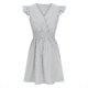 thumbnail image 4 of Vestido de Verano para las Mujeres Casual Rayas Manga Corta Cuello en V, Vestido de Poliéster de Moda para la Playa Y Diario, 4 of 6