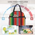 thumbnail image 7 of Japuie Mexican Serape Blanket Stripes Print Insulated Lunch Bag for Women Men,Reusable Lunch Box with Adjustable Shoulder Strap,Adult Leakproof Portable Cooler Tote Bags for Work Office Travel Picnic, 7 of 7