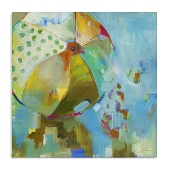 Stupell Industries Contemporary Abstract Beach Ball Canvas Art, 17 x 17, by Liz Jardine