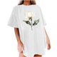 thumbnail image 1 of Camisetas de Manga Corta para las Mujeres Impresión Floral Cuello Redondo Gota Hombro Manga Superior Moda Casual para Verano Camisetas de Manga Corta para las Mujeres, 1 of 7