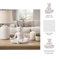 thumbnail image 6 of Yoga Cat Figurine for Home and Bathroom Decor - Contemporary Ceramic Sculpture for Office and Room Accent - Meditation Statue for Living Room, Shelf and Coffee Table Ornament - 8", White, 6 of 14