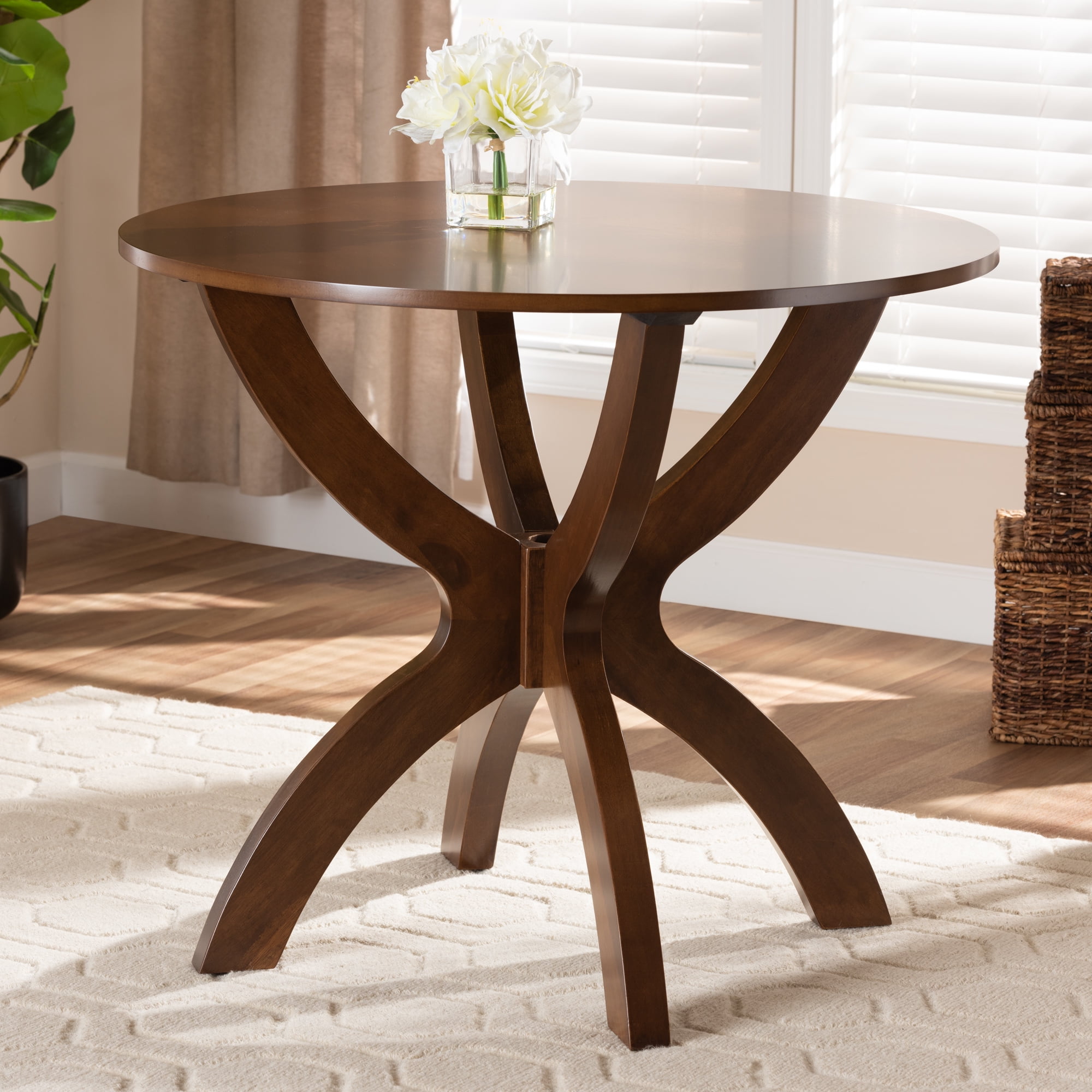 Baxton Studio Tilde Modern and Contemporary Walnut Brown Finished 35