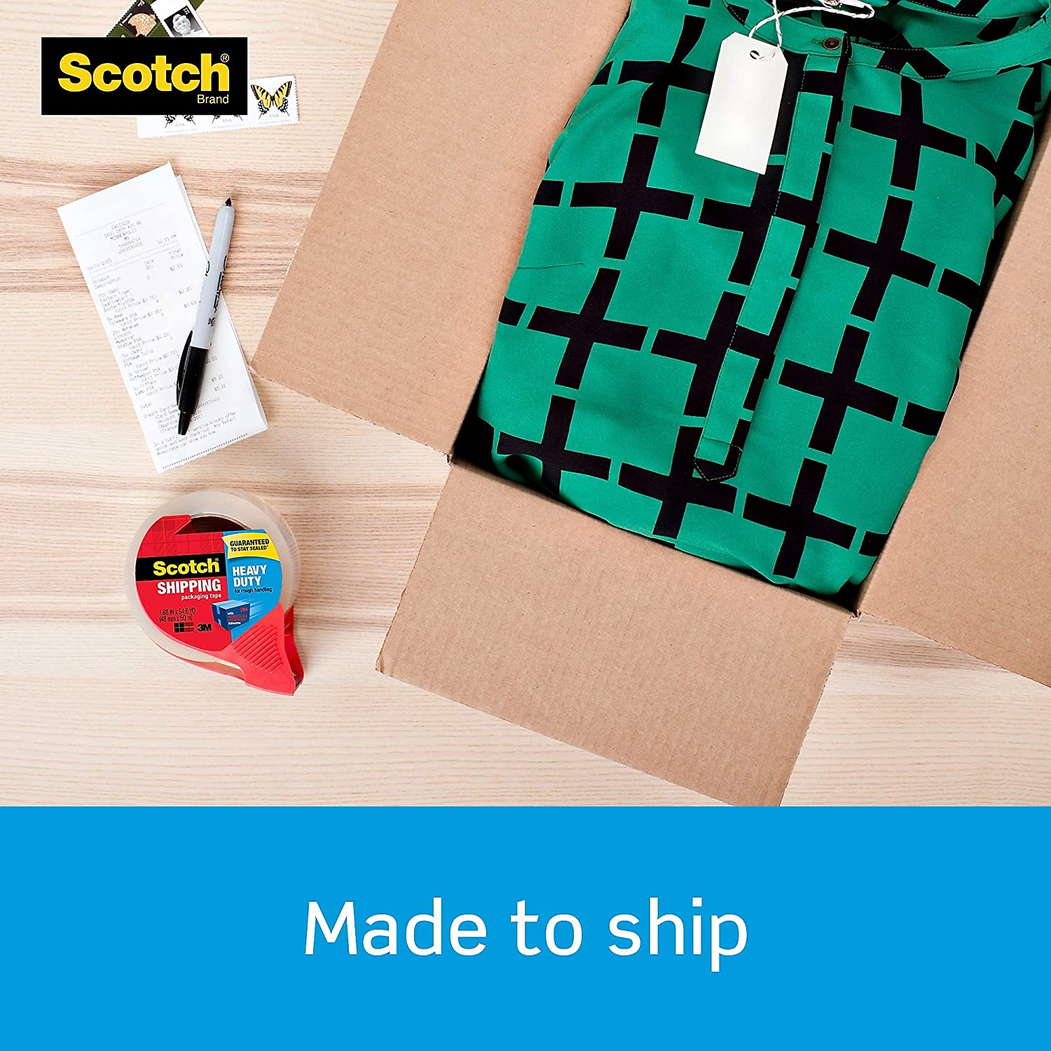 Scotch® Heavy Duty Shipping Packaging Tape with refillable Dispenser