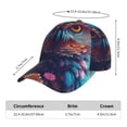 thumbnail image 2 of Pofeuu Colorful Feather Owl Print Adult Adjustable Embroidered Graphic Baseball Hat for Men and Women, 2 of 6