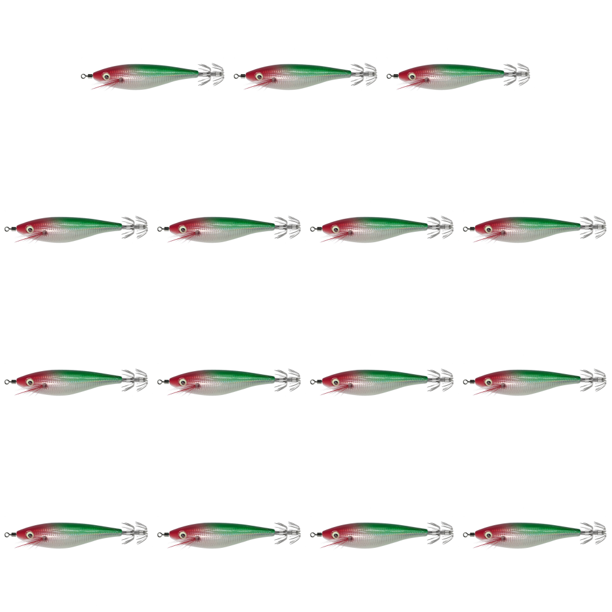 Anzuelos Luminosos Calamar 10g/10cm Anzuelo Doble para Pesca Nocturna ( ) Rojo Y Verde