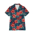 thumbnail image 5 of Rezuofi 2 Pcs Hawaiian Shirts for Women Tropical Floral V Neck Button Up Tshirt Summer Beach Short Sleeve Blouses Tops, 5 of 6