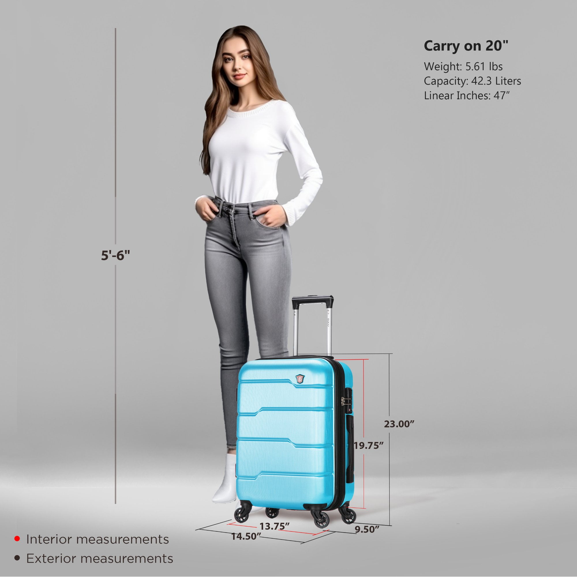 DUKAP Rodez 20" Lightweight Hardside Spinner Carry on Luggage
