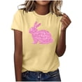 thumbnail image 1 of Mujeres Manga Corta de Verano Tops Pascua Impresa Cuello Redondo, Blusa de Moda Casual para la Primavera, 1 of 4