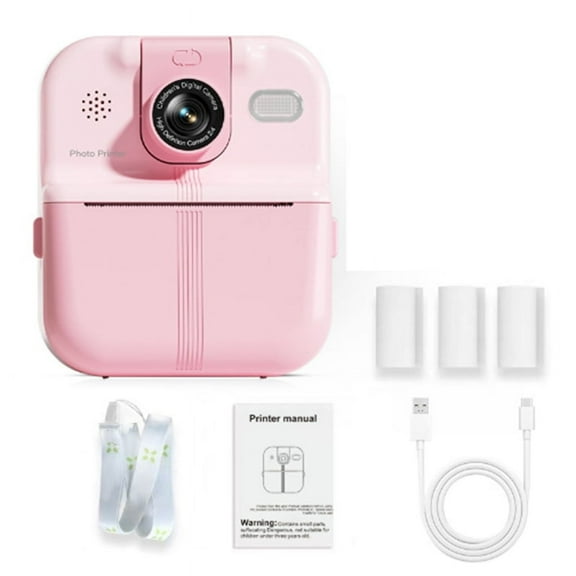 Kids Camera Instant Print 1080P HD Children Digital Camera Pink