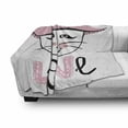 thumbnail image 2 of Cat Soft Flannel Fleece Throw Blanket, Feminine Kitten Face in a Girly Hat Love Typography, Cozy Plush for Indoor and Outdoor Use, 50" x 70", Pale Pink Charcoal Grey, by Ambesonne, 2 of 5