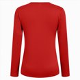thumbnail image 5 of Towmus Women Long Sleeve Basic Tops Solid Color Fall Shirt Crew Neck Slim Fitted Winter Clothes, Red, XL, 5 of 5