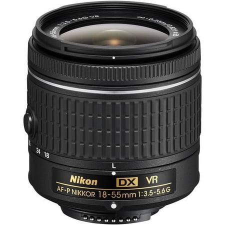 Nikon AF-P DX NIKKOR 18-55mm f/3.5-5.6G VR Zoom Lens for Nikon F-Mount DSLR Cameras, Black, International Model