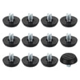 thumbnail image 1 of Niveladores de pies de muebles con rosca de 1/4, 12 piezas, tornillo ajustable de 23x10, negro, 1 of 6