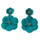 thumbnail image 5 of Pendientes colgantes de flores, pendientes de pétalos florales, pendientes colgantes para vacaciones, mujeres, niñas, joyería del día de San Valentín, Verde, 5 of 8