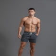 thumbnail image 2 of LYMAYTER Sweat Shorts for Men Casual Stripes Sweat Cotton Jogger Workout Summer Shorts with Pockets S-4XL, 2 of 7