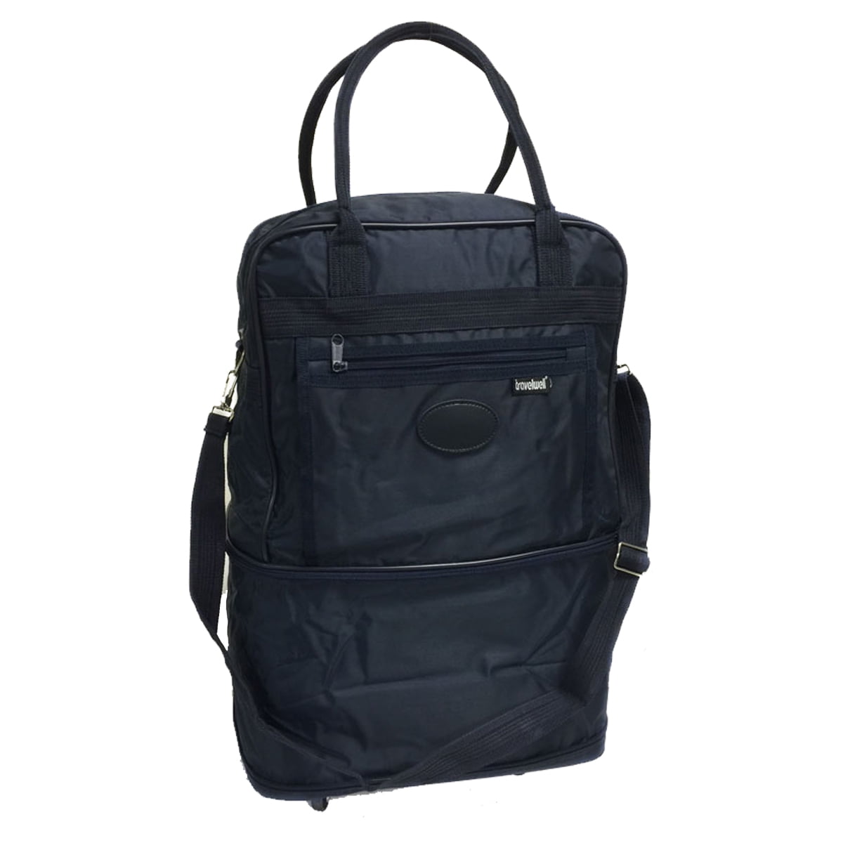 Expandable Navy Tote Bag W/Wheels