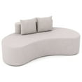 thumbnail image 1 of Costway 78.5" Sofa Couch Upholstered Curved Sofa with 2 Cozy Pillows Low Backrest Gray Gray, 1 of 10