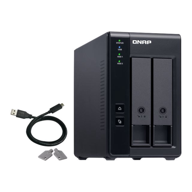 QNAP TR-002 2 Baies USB Type-C Stockage Direct Attaché (DAS) avec RAID Matériel (Sans Disque) (TR-002-US)
