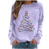 thumbnail image 5 of Tqyyweavej Christmas Shirts for Women Crewneck Merry Christmas Tree Long Sleeve Shirt Xmas Holiday Party Pullover Sweater Tops, 5 of 5