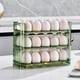 thumbnail image 5 of Contenedor para guardar huevos en el refrigerador | Huevera reversible de 3 niveles | Organizador de acrílico transparente para puerta lateral | Capacidad para 30 huevos | Blanco o verde, 5 of 7