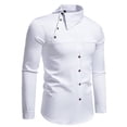 thumbnail image 2 of LIUJUNSHOP 2024 Men's Casual Fashion Long Sleeved Shirt Comfortable Business Wear Stylish Button Down Tops White XL, 2 of 7