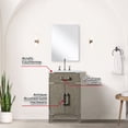 thumbnail image 6 of Grey Oak Single Vanity with Acrylic Counter and Chrome Faucet | Ideal for Bathroom with 18 in. Mirror Included | Benefit from Hand - polished and Durable Design, 6 of 6