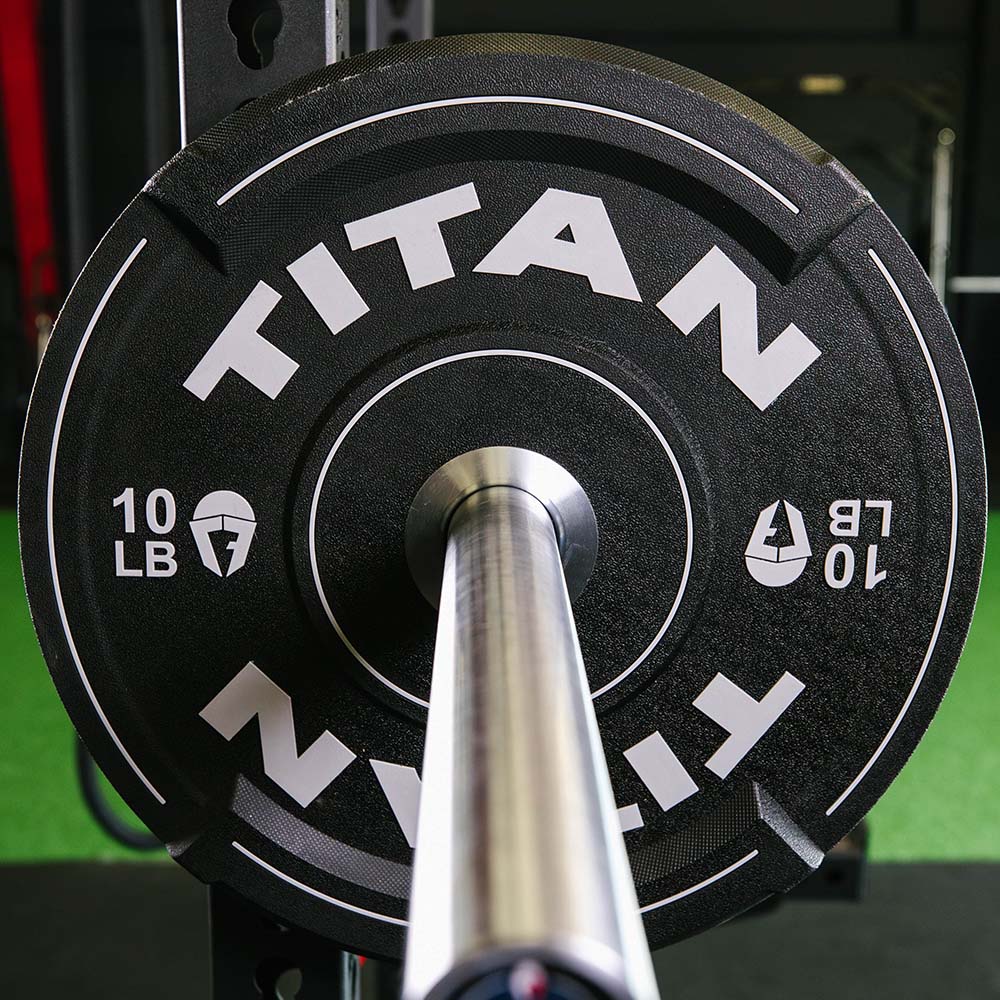 Titan Fitness 10 LB EZ-Grip Urethane Olympic Weight Plates, Pair of Black Competition Plates with Steel Chrome Core, Easy-Grip Interlocking Design, Weightlifting, Strength Training, Home Gym Plates