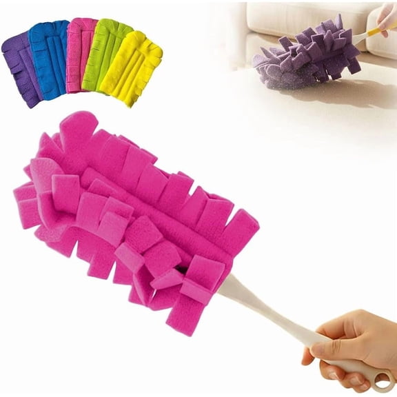 2026 New 360° Electrostatic Duster Refills — The Sustainable Choice for a Dust-Free Home, Reusable Electrostatic Microfiber Duster Refills, Duster Refills Washable for Hand Duster (Pink)